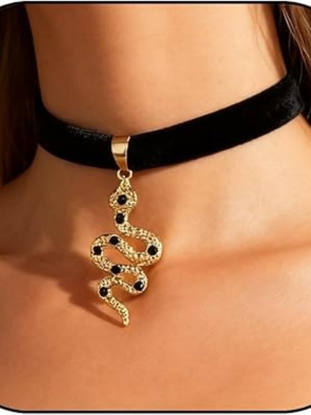 Gothic Snake Choker Necklace Black Velvet Goth Punk Emo Jewelry